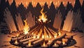 Celebrate National S mores Day with a Cozy Campfire.AI Generated
