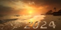 Celebrate the New Year on a sunny beach in 2024. Happy New Year
