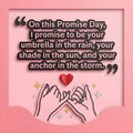 Romantic Promise Day Quote Aesthetic Graphic for Valentine\'s Week 2026 Royalty Free Stock Photo