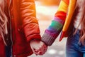 Embracing Diversity: Two Girls Holding Hands, Celebrating the LGBT Community - Generative AI