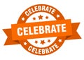 celebrate round ribbon isolated label. celebrate sign. Royalty Free Stock Photo