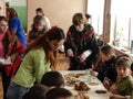 Celebrate Russian folk holiday Maslenitsa in a village school in Kaluga region.