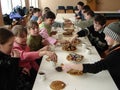 Celebrate Russian folk holiday Maslenitsa in a village school in Kaluga region.