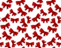 Celebrate seamless background of red bows. Royalty Free Stock Photo