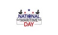 Celebrate the seas with National Maritime Day text illustration