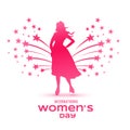 celebrate women's day event with bursting star background design