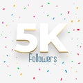 celebrate your 5k subscriber milestone with confetti design Royalty Free Stock Photo