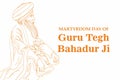 Illustration of Guru Tegh Bahadur Martyrdom Day.