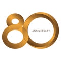 Celebrating, anniversary of number 80th year anniversary, birthday. Luxury duo tone gold brown