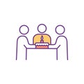 Celebrating birthday with family RGB color icon Royalty Free Stock Photo