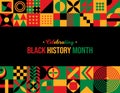 Celebrating Black History Month Abstract Background. February Awareness Celebration poster. Website header banner vector