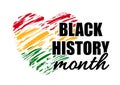 Celebrating Black History Month with brush strokes heart.