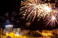 Obninsk, Russia - July 2018: Firework over the city