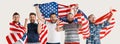 Young people with the flag of United States of America Royalty Free Stock Photo