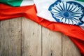 Celebrating India Independence Day India Flag on wood background