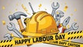 Celebrating labour day with essential tools Royalty Free Stock Photo