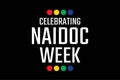 Celebrating NAIDOC Week. Holiday concept. Template for background, banner, card, poster with text inscription. Vector