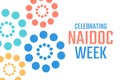 Celebrating NAIDOC Week. Holiday concept. Template for background, banner, card, poster with text inscription. Vector