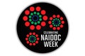 Celebrating NAIDOC Week. Holiday concept. Template for background, banner, card, poster with text inscription. Vector