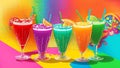 Celebrating National Daiquiri Day with Colorful Cocktail Swizzle Sticks.AI Generated