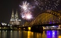 Celebrating New Year in Cologne Royalty Free Stock Photo