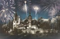 Celebrating New Year  at Peles Castle, fineart edit Royalty Free Stock Photo