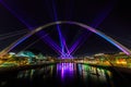 New Year`s Eve laser show on Newcastle quayside Royalty Free Stock Photo