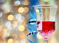 New Years with some wine and streamers stock photo Royalty Free Stock Photo