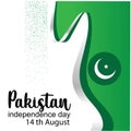 Celebrating Pakistan Independence Day creative vector illustration. 14th August pakistan independence. vector