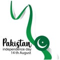 Celebrating Pakistan Independence Day creative vector illustration. 14th August pakistan independence. vector