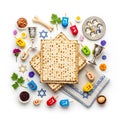 Celebrating passover with traditional items Royalty Free Stock Photo