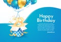 Celebrating 23 rd years birthday vector illustration. Twenty-three anniversary celebration. Adult birth day. Open gift