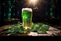 St. Patrick\'s Day with a pint of green beer. Irish Christians hold large gatherings, ai generated