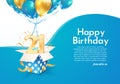 Celebrating 21 st years birthday vector illustration. Twenty one anniversary celebration. Adult birth day. Open gift box