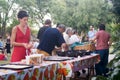 Celebrating Sukkot at a kibbutz Royalty Free Stock Photo