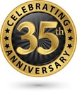 Celebrating 35th anniversary gold label, vector