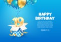 Celebrating of 19 th years birthday vector illustration. Nineteen anniversary celebration. Teenage birth day. Open gift