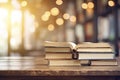 Celebrating world book day with an open book on wooden table