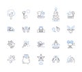 Celebration agency outline icons collection. Organizers, Events, Party, Celebrations, Agency, Management, Gatherings