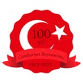 Celebration of anniversary of Turkish Republic. 100 yil Cumhuriyet Bayramimiz