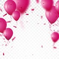 Celebration background with beautiful balloon and confetti