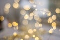 celebration background with defocused golden lights for Christmas, New Year, Holiday, party Royalty Free Stock Photo