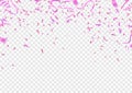 Celebration background template with confetti and Pink Rose Gold Royalty Free Stock Photo