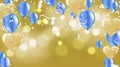 Celebration background template with confetti ribbons illustration. Happy day background with colorful balloons and confetti, ill Royalty Free Stock Photo