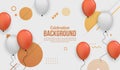 Celebration background template with realistic balloon for birhtday party, graduation, event and holiday Royalty Free Stock Photo