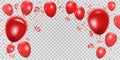 Celebration background wiht red balloons and ribbons. Vector ill Royalty Free Stock Photo