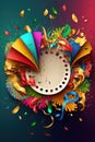 Celebration banner for Carnaval party, June celebration, Parintins celebration. Invitation and poster template Royalty Free Stock Photo