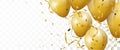 Celebration banner with gold confetti and balloons Royalty Free Stock Photo