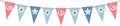 Celebration birthday party flags design, bunting banners decoration elements illustration Royalty Free Stock Photo