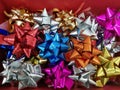 Celebration the boxing day with variety colorful ribbon collection for gifts